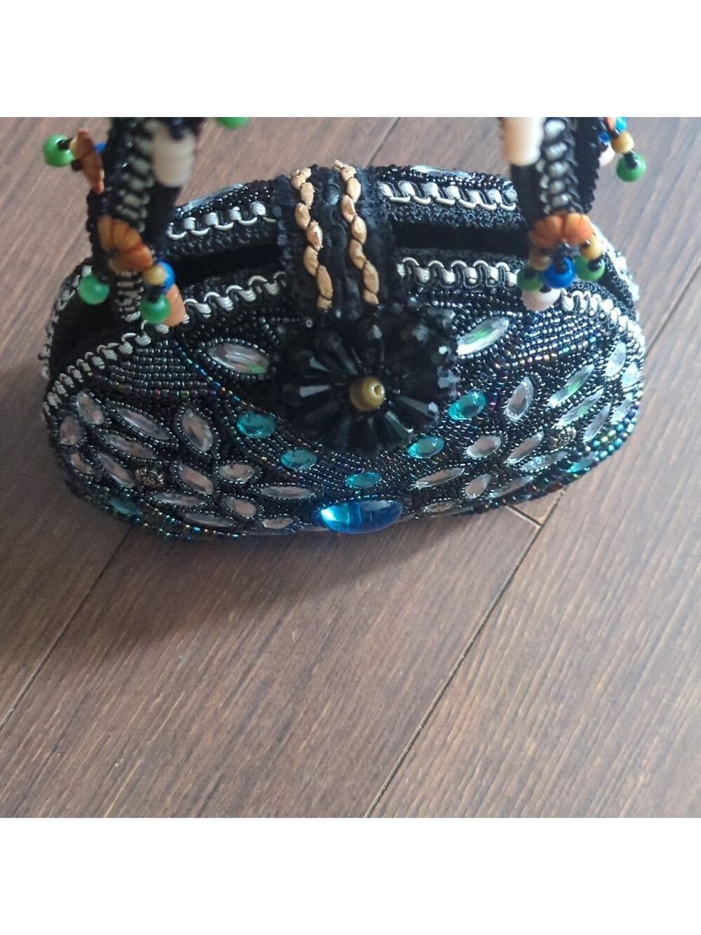 Handmade Beaded & Rhinestone Handbag - Picture 4 of 12